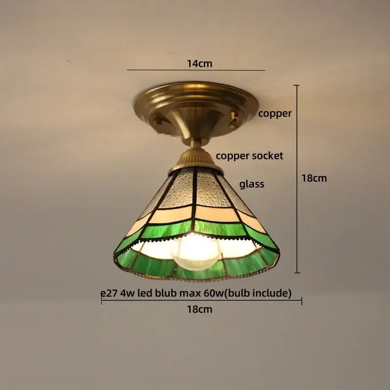 Amber Glass Scalloped Ceiling Light