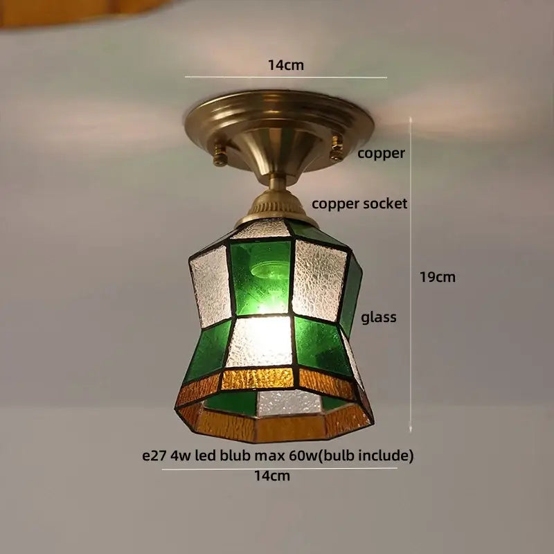 Amber Glass Scalloped Ceiling Light
