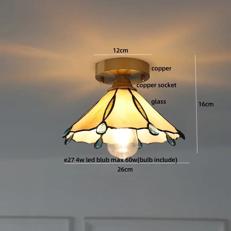Amber Glass Nordic Ceiling Light