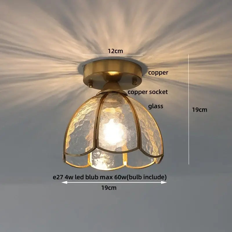 Amber Glass Nordic Ceiling Light