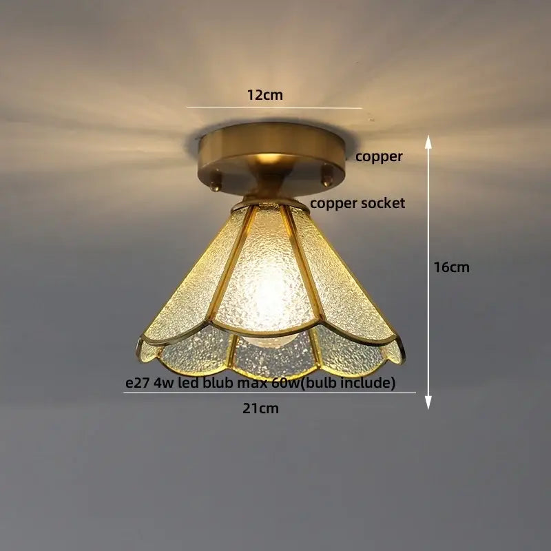 Amber Glass Nordic Ceiling Light