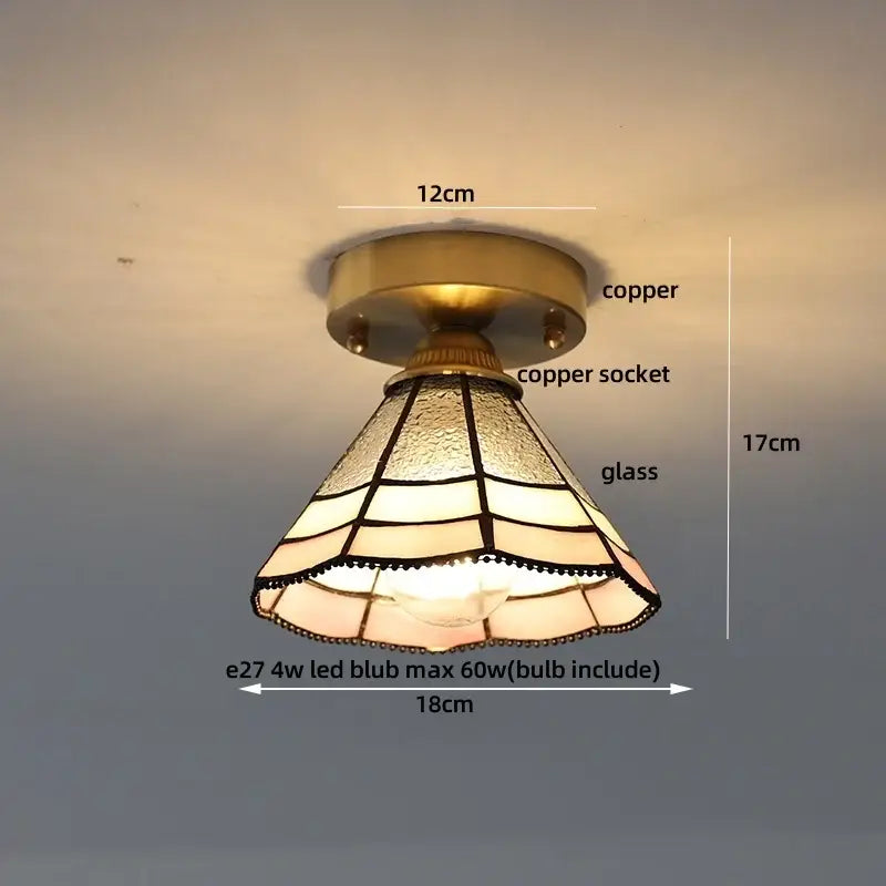 Amber Glass Nordic Ceiling Light