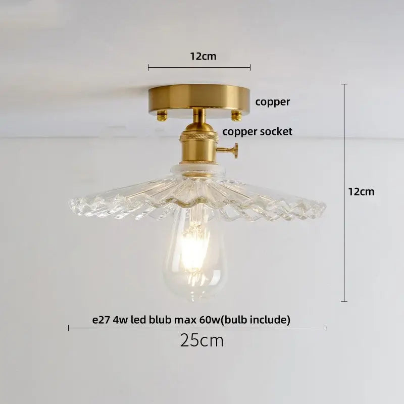 Amber Glass Nordic Ceiling Light