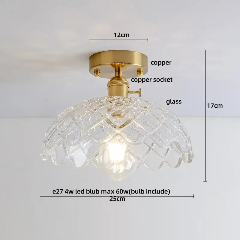Amber Glass Nordic Ceiling Light