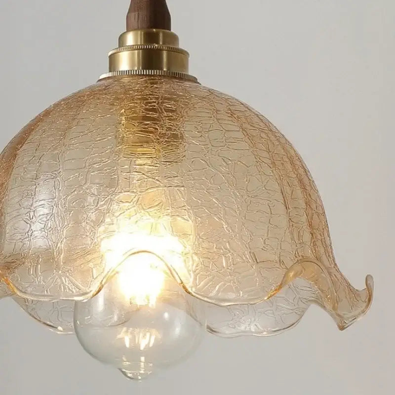 Amber Copper Walnut Pendant Light