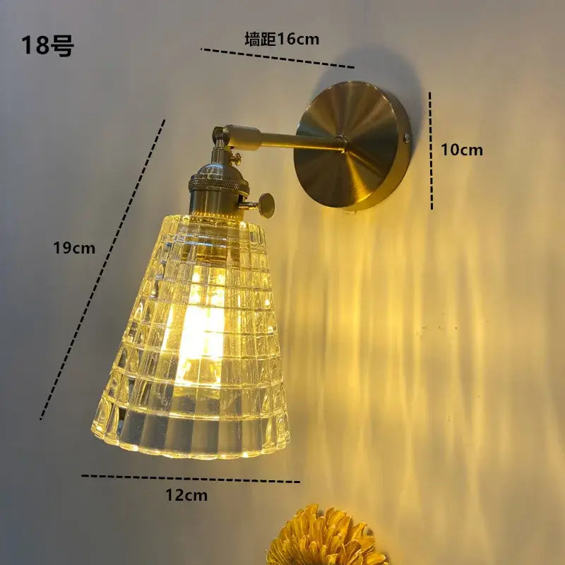 Amber Glass Adjustable Copper Sconce