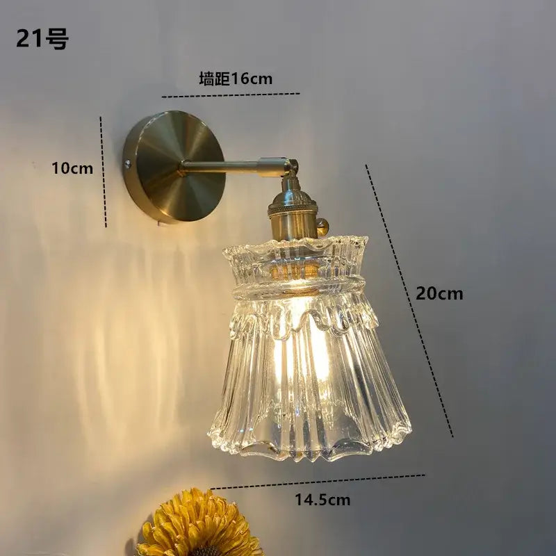 Amber Glass Adjustable Copper Sconce