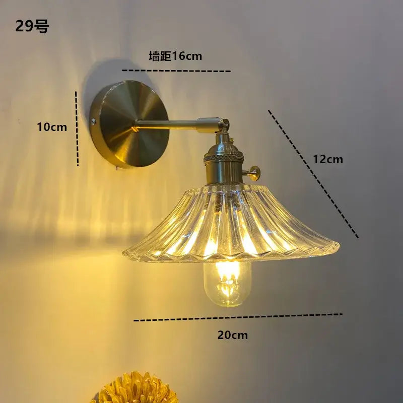 Amber Glass Adjustable Copper Sconce