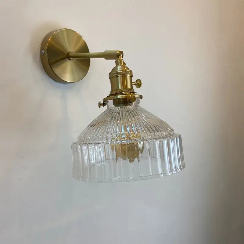 Amber Glass Adjustable Copper Sconce
