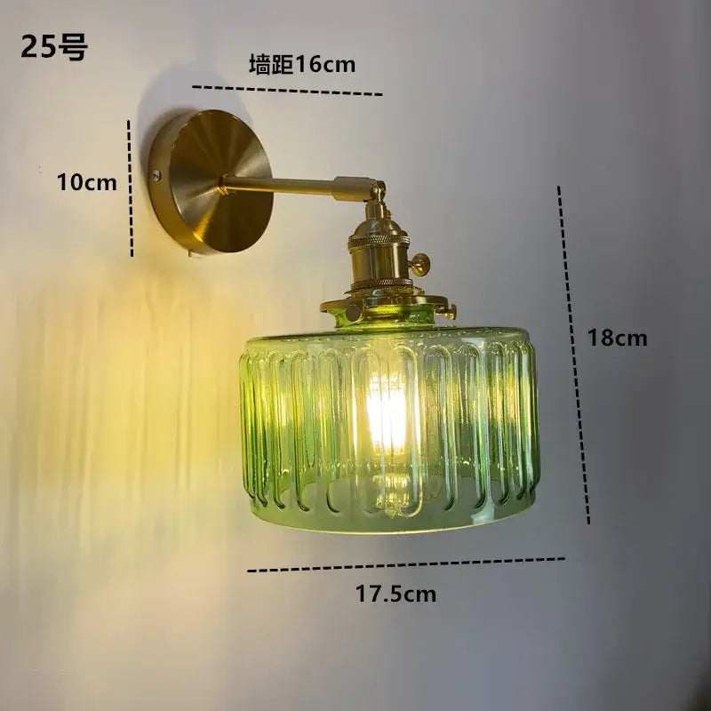 Amber Glass Adjustable Copper Sconce