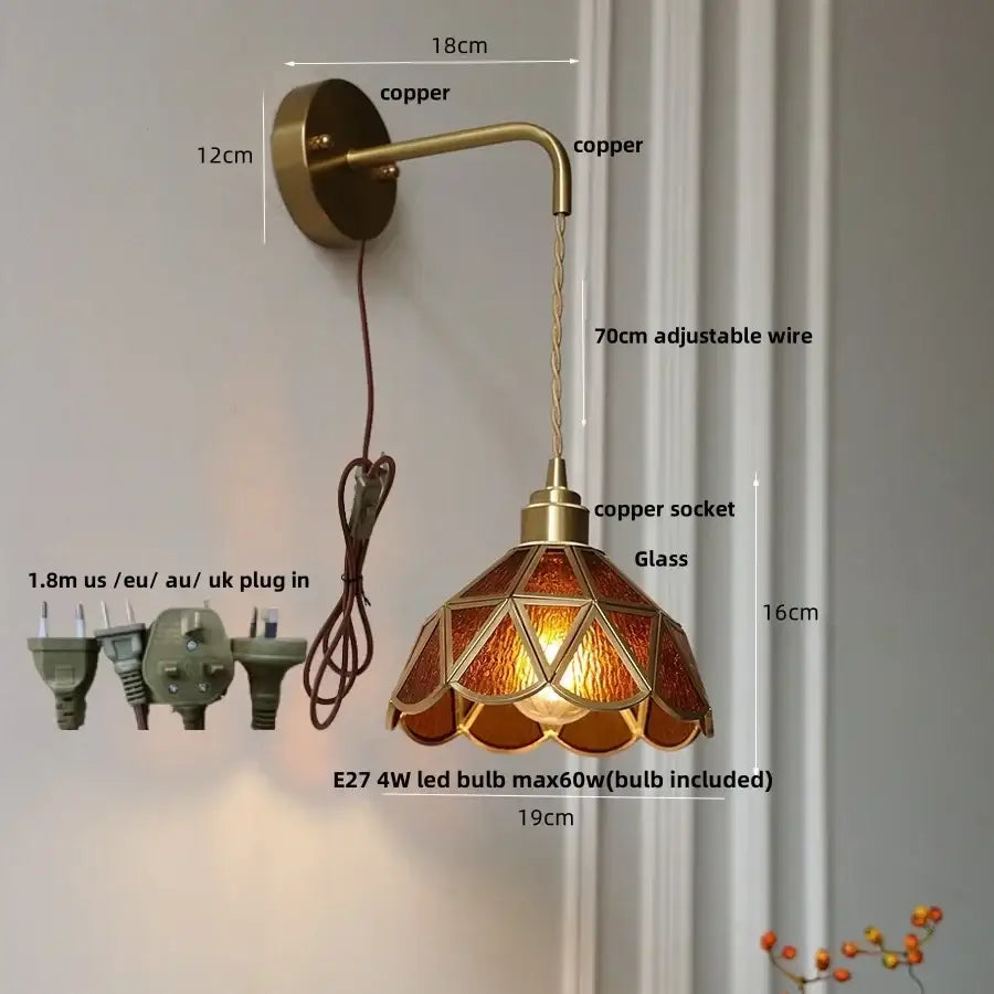 Amber Glass Staircase Light