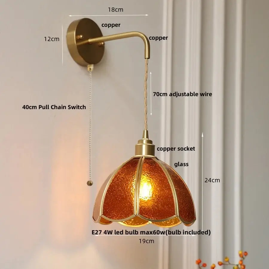 Amber Glass Staircase Light