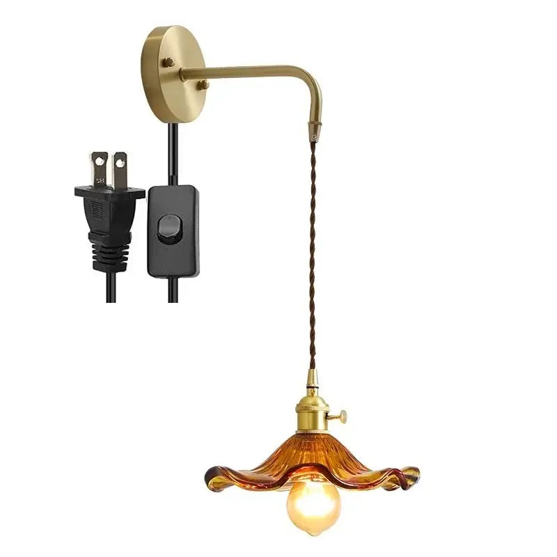 Amber Glass Bedroom Sconce