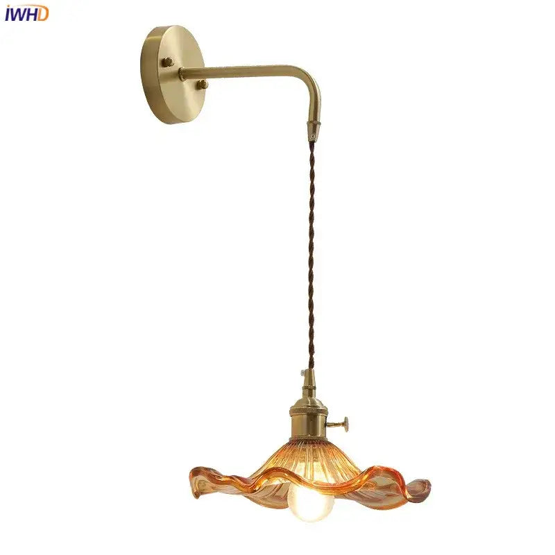 Amber Glass Bedroom Sconce
