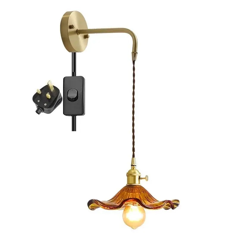 Amber Glass Bedroom Sconce