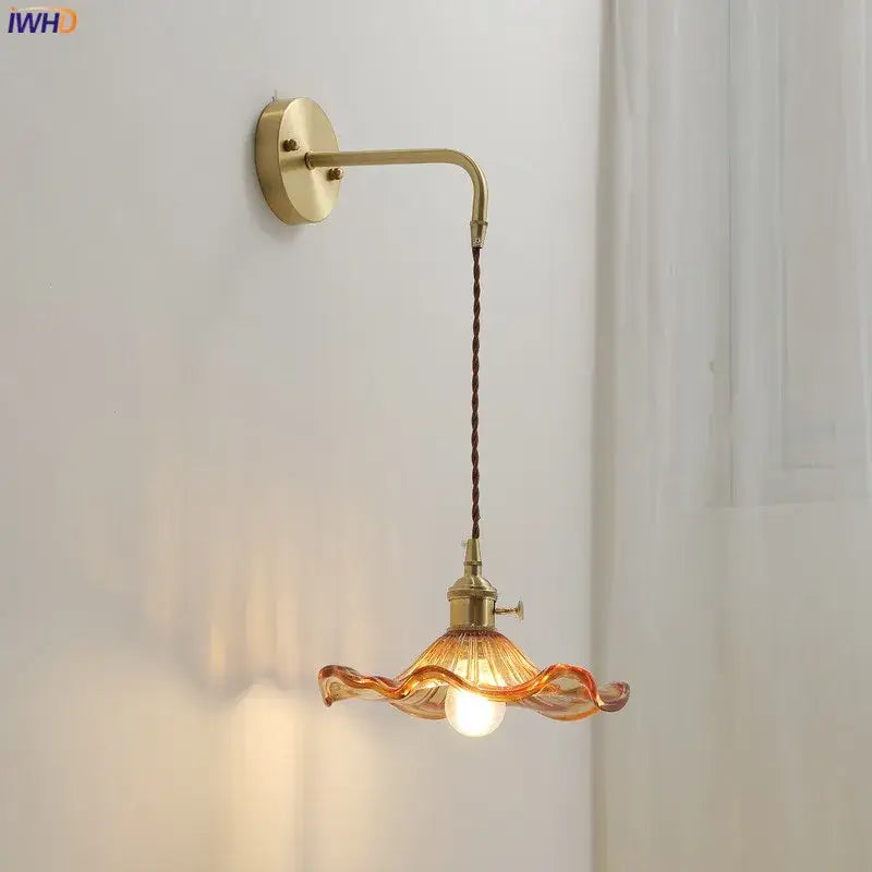 Amber Glass Bedroom Sconce