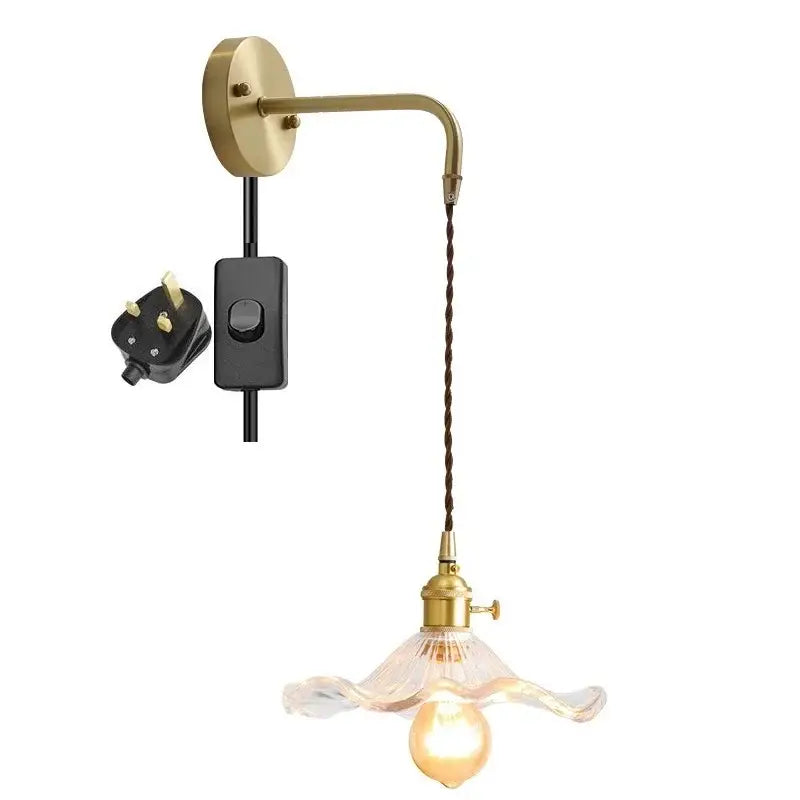Amber Glass Bedroom Sconce