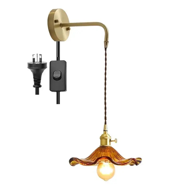 Amber Glass Bedroom Sconce