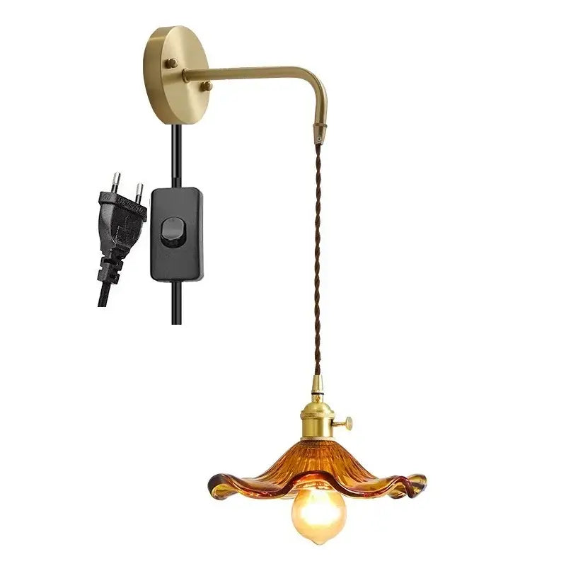 Amber Glass Bedroom Sconce