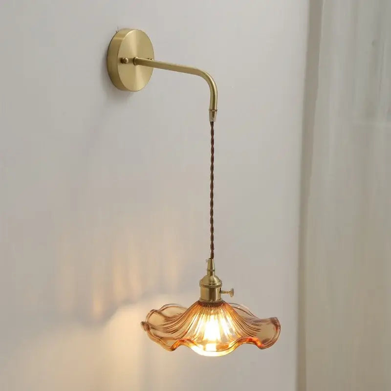 Amber Glass Bedroom Sconce