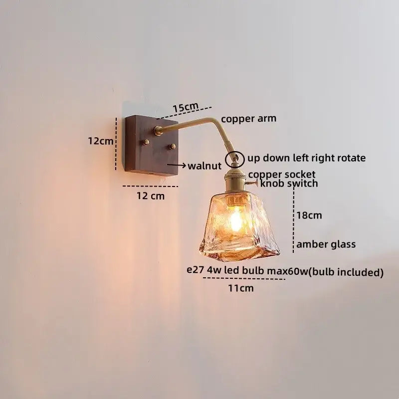 Amber Glass Reading Lamp