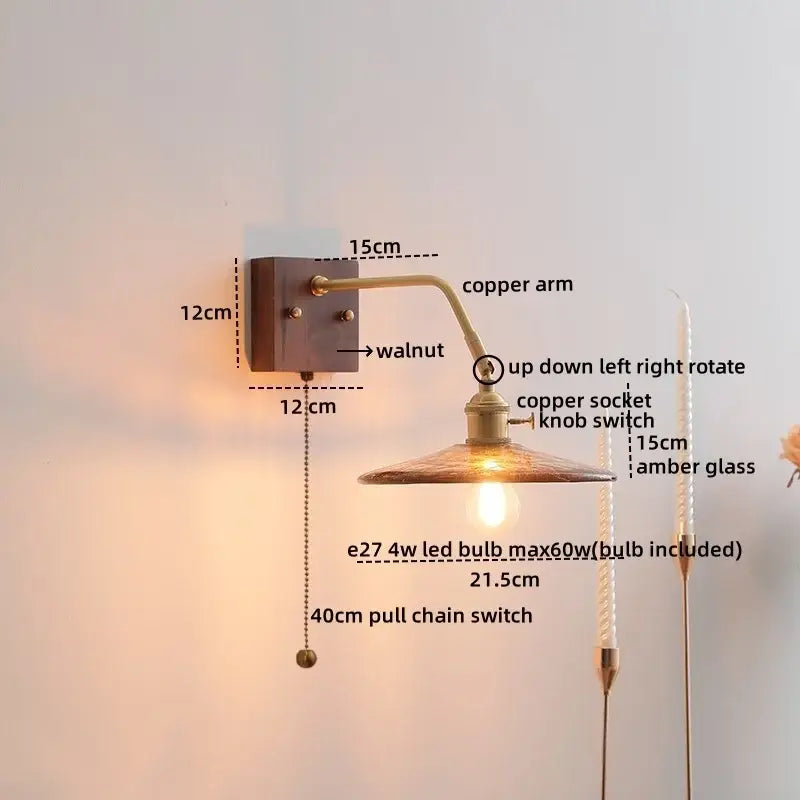 Amber Glass Reading Lamp