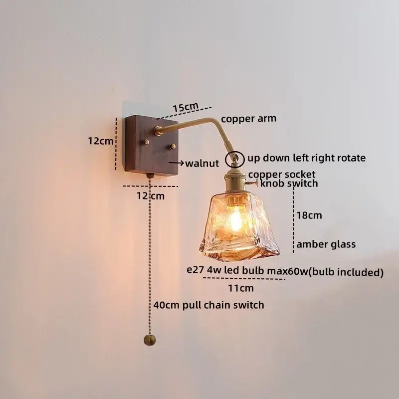 Amber Glass Reading Lamp