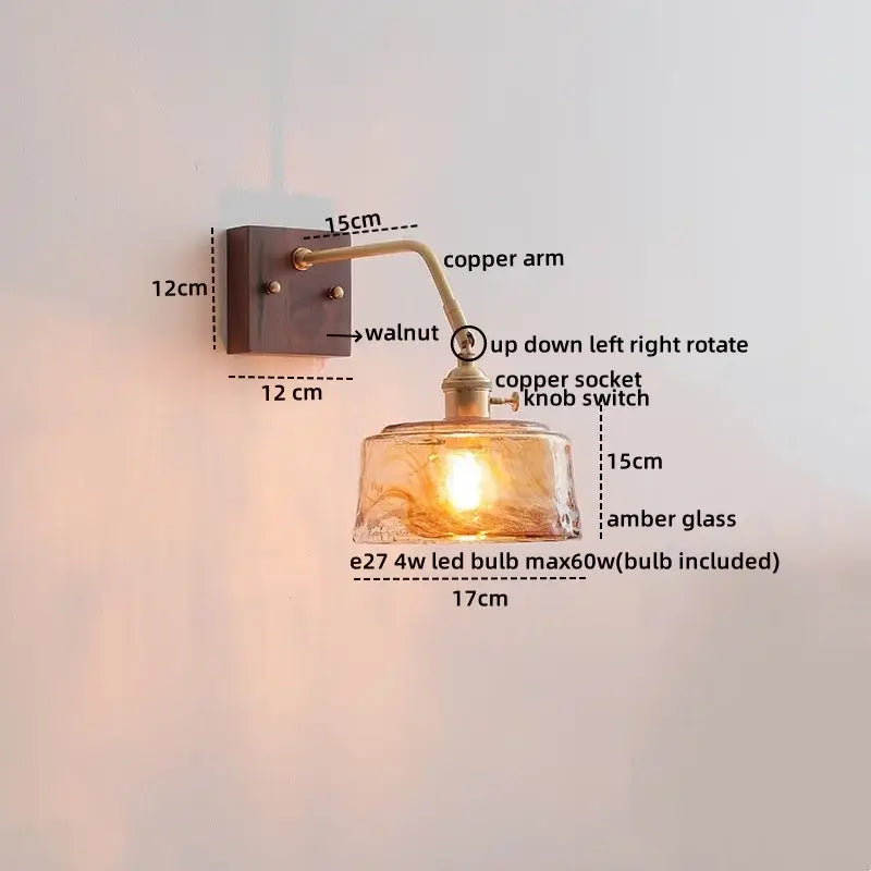 Amber Glass Reading Lamp