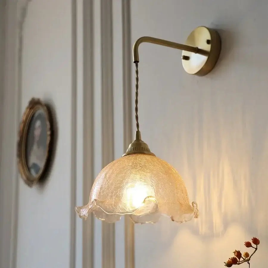 Amber Glass Wall Sconce Bedroom Hallway