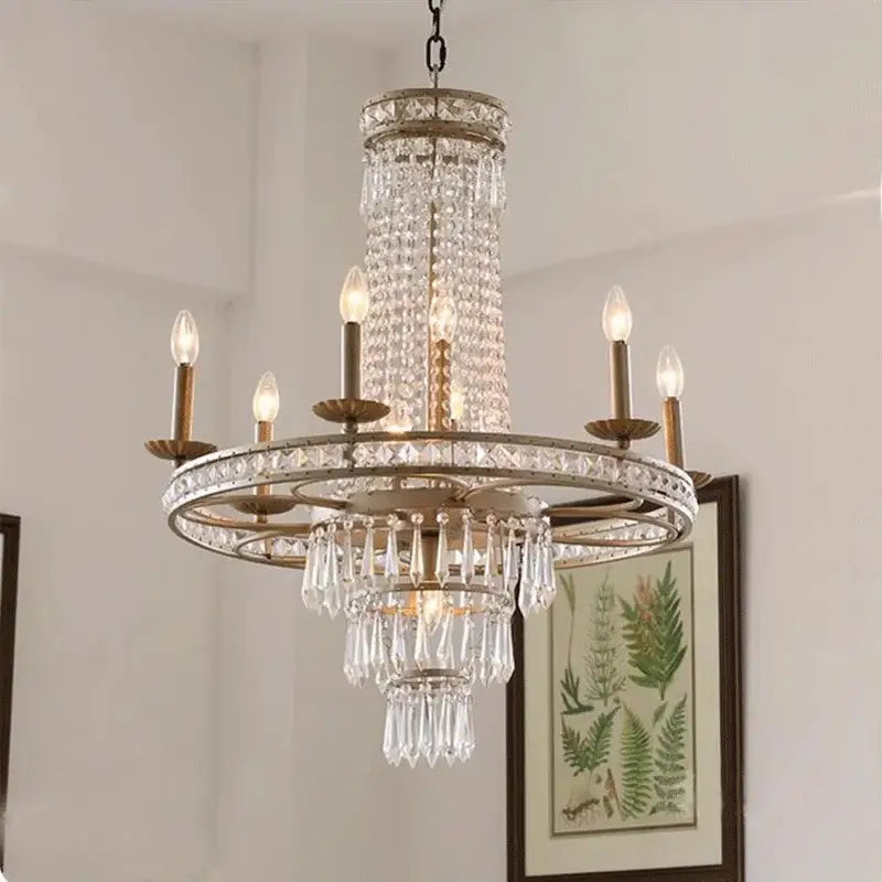 Brass Crystal Antique Dining Chandelier