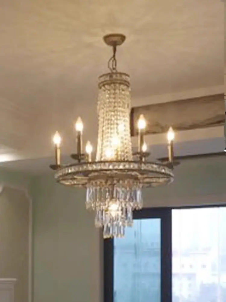 Brass Crystal Antique Dining Chandelier