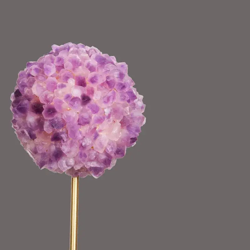 Amethyst Metal Flower Sculpture