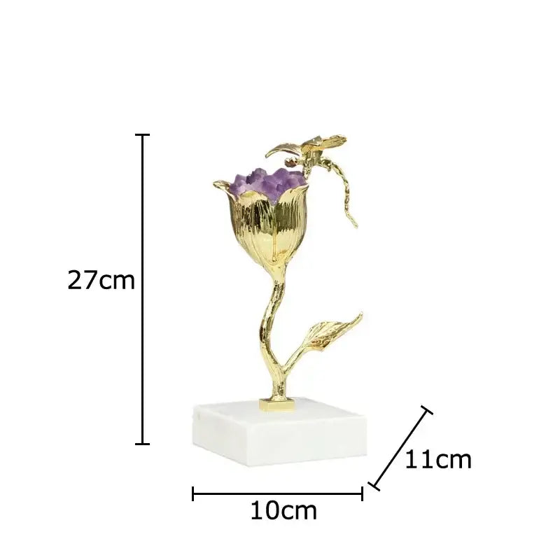 Gold Amethyst Dragonfly Ornament