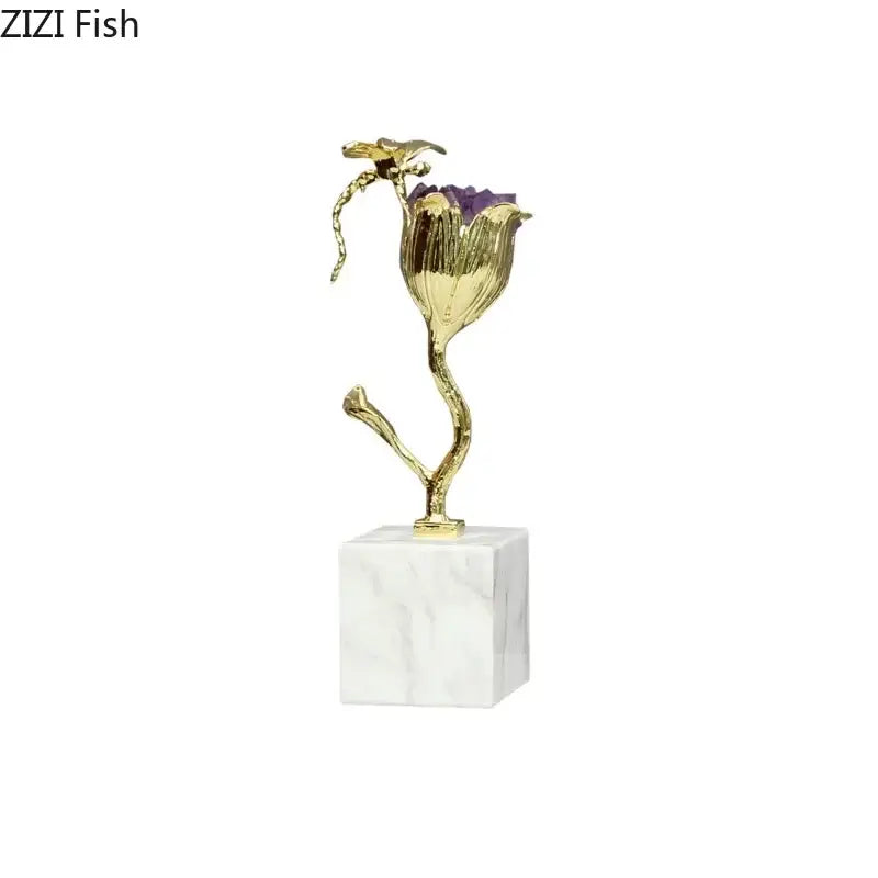 Gold Amethyst Dragonfly Ornament
