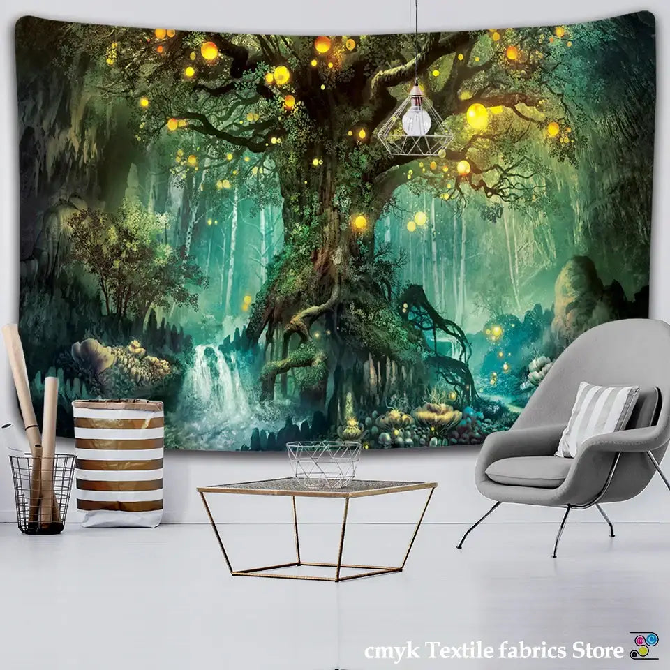 Glowing Boho Tree Tapestry