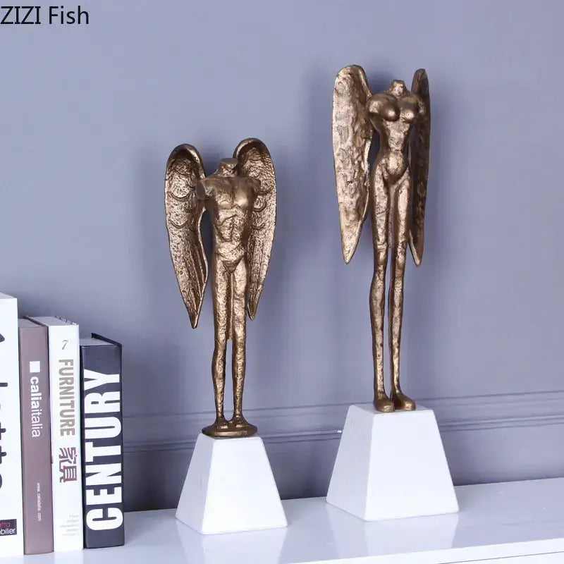 Black Angel Abstract Statues