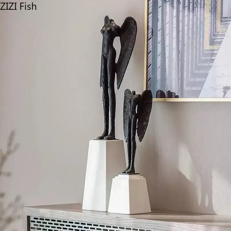 Black Angel Abstract Statues
