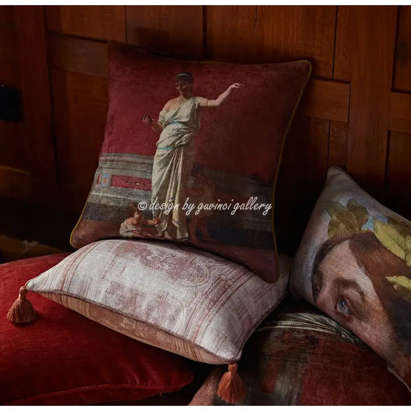 Greek Portrait Pillow Cover