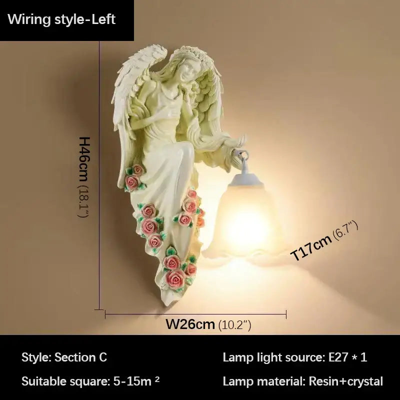 Gold Crystal Angel Sconce