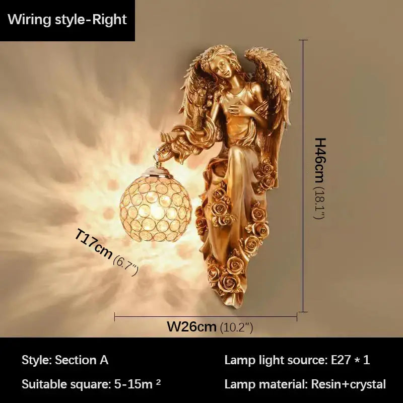 Gold Crystal Angel Sconce