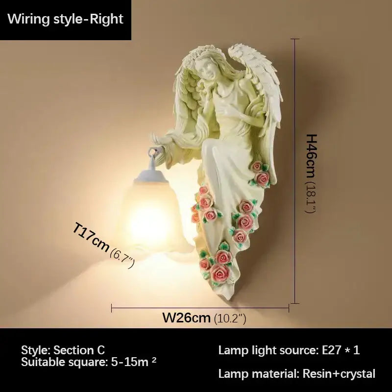 Gold Crystal Angel Sconce