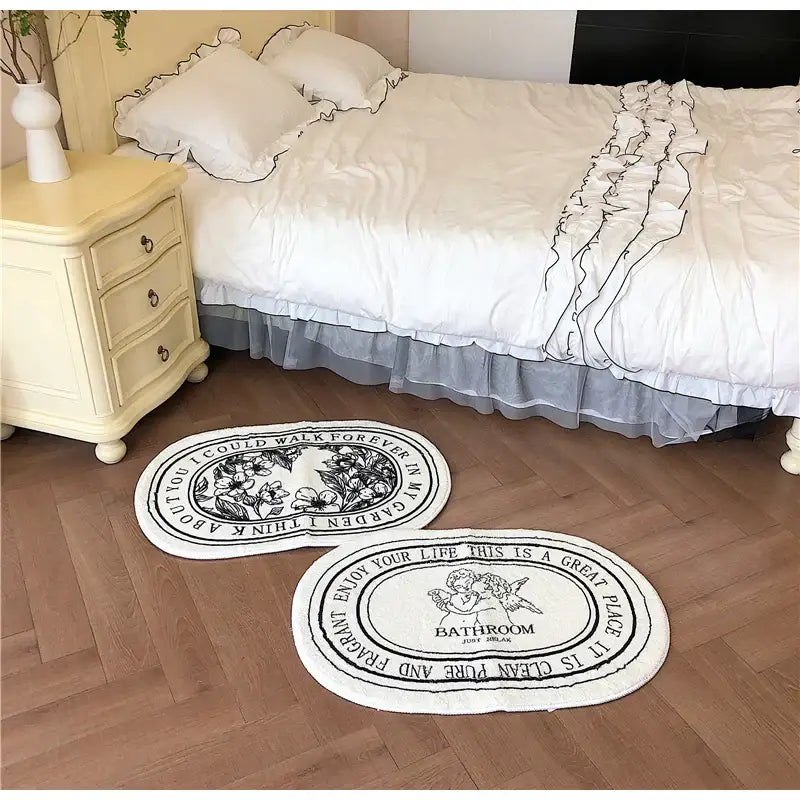Angel Print Shaggy Bath Rug