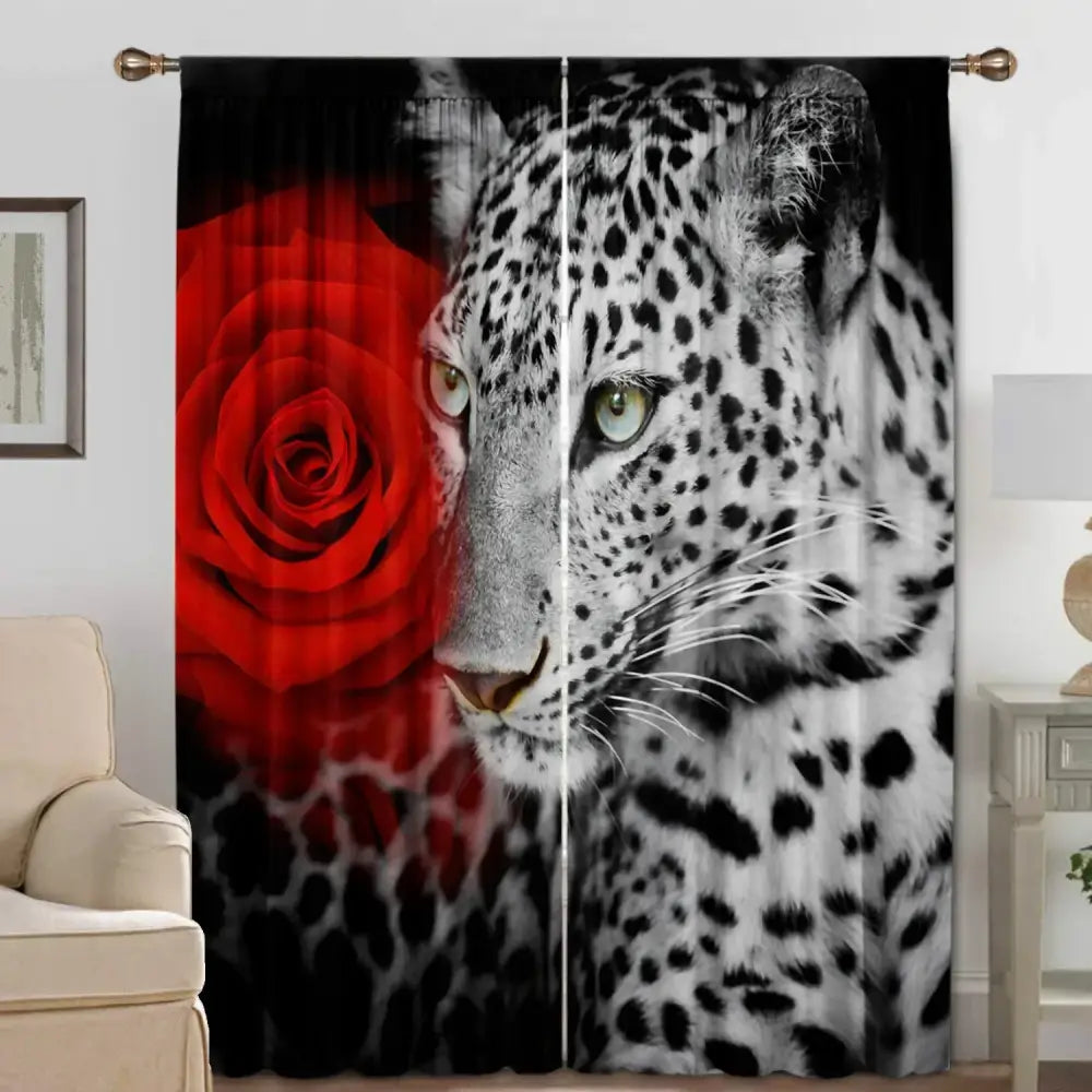 Animal Print Linen Curtains