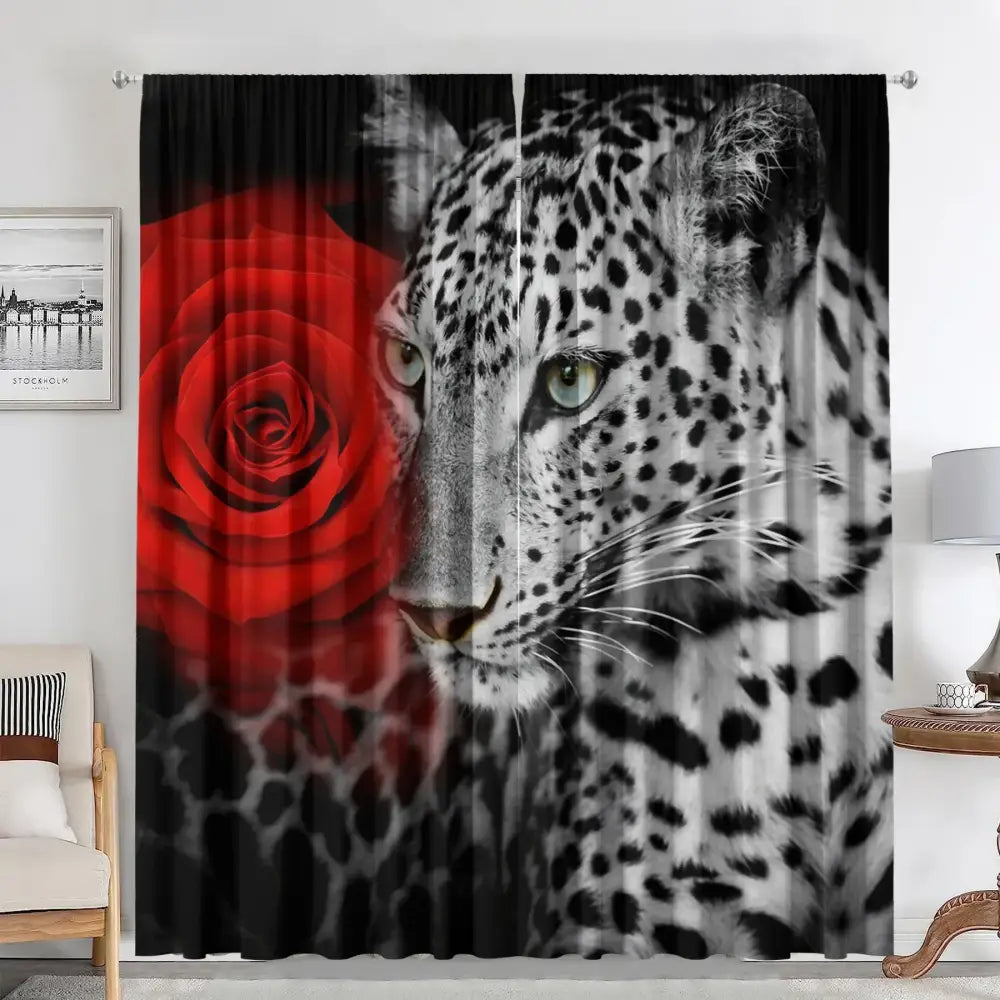 Animal Print Linen Curtains