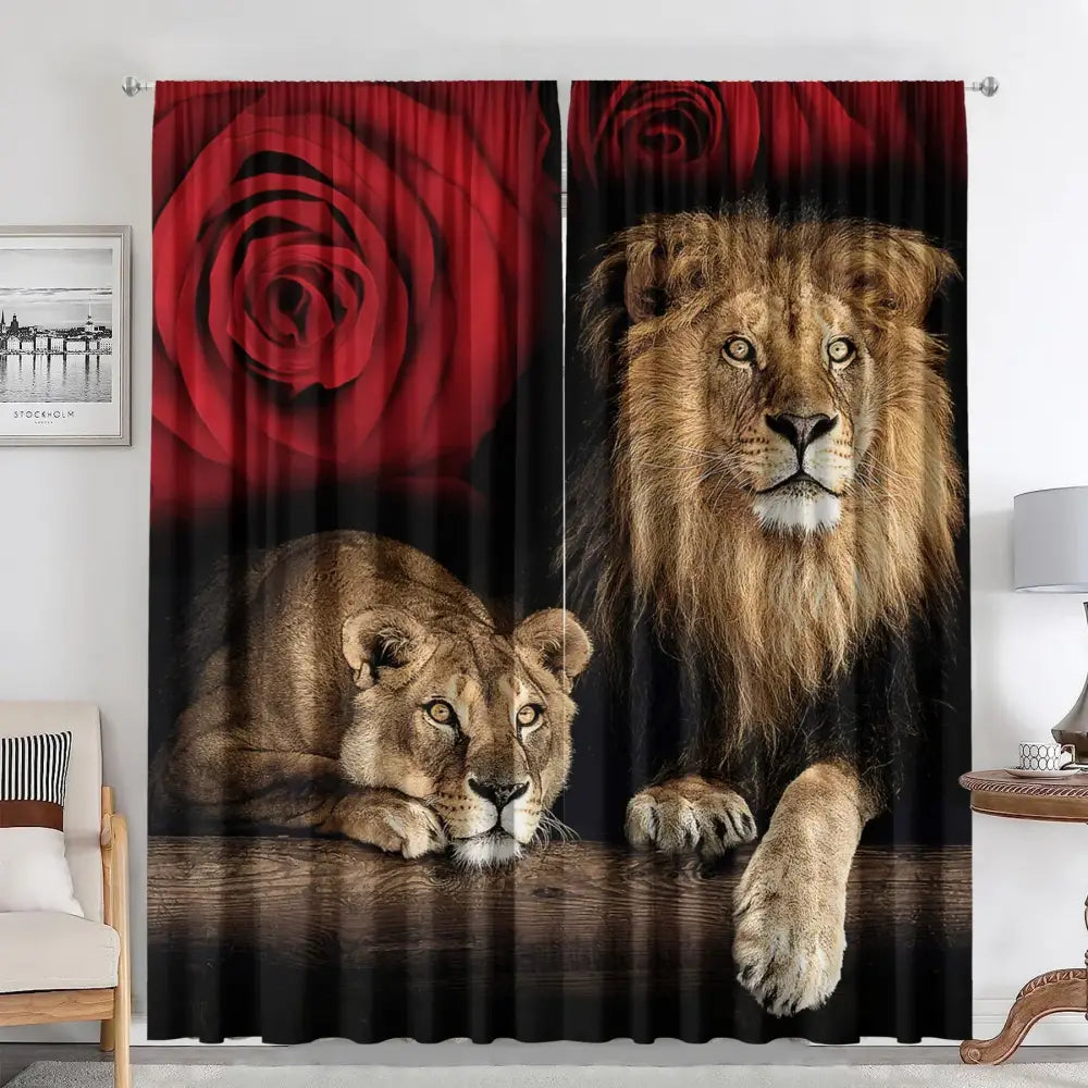 Animal Print Linen Curtains