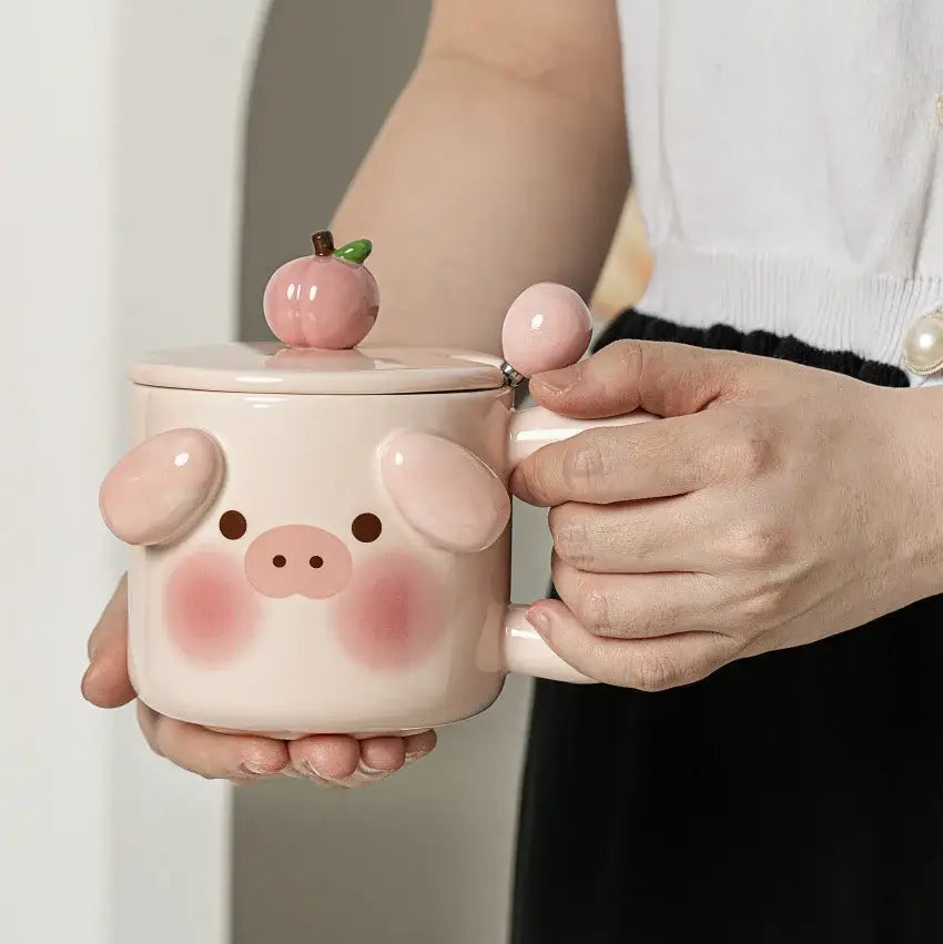 Cream Animal Ceramic Mug