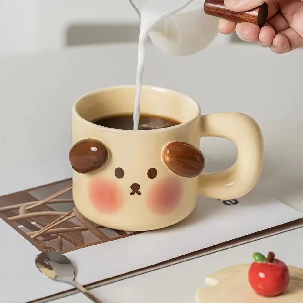 Cream Animal Ceramic Mug