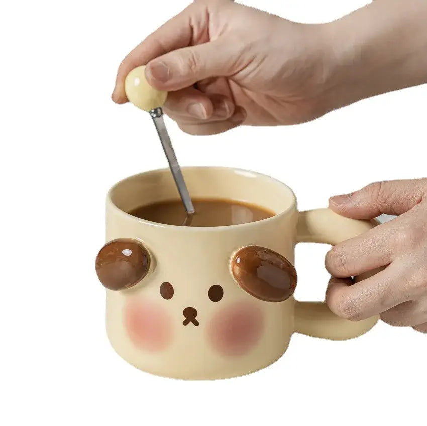 Cream Animal Ceramic Mug