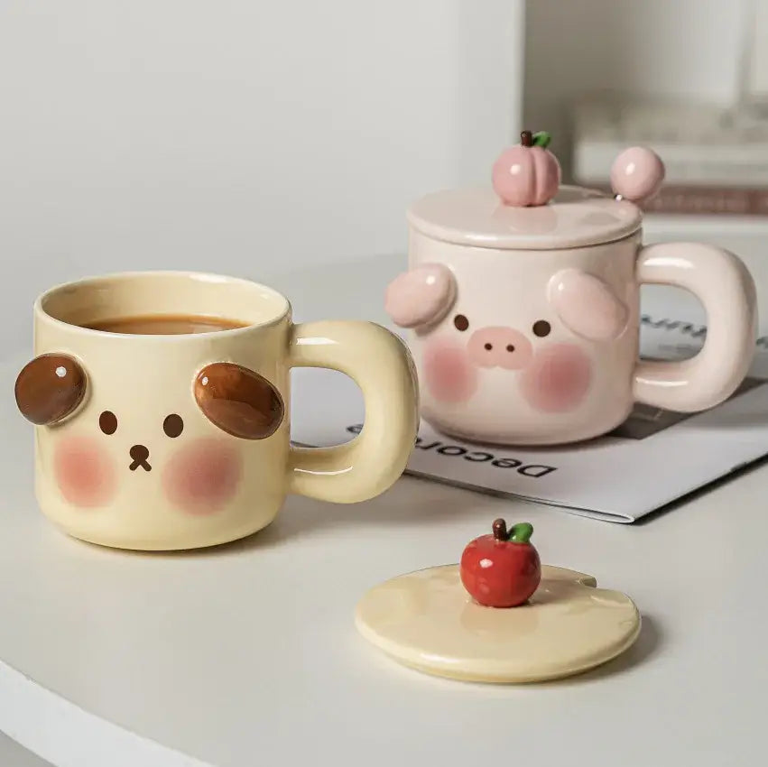 Cream Animal Ceramic Mug