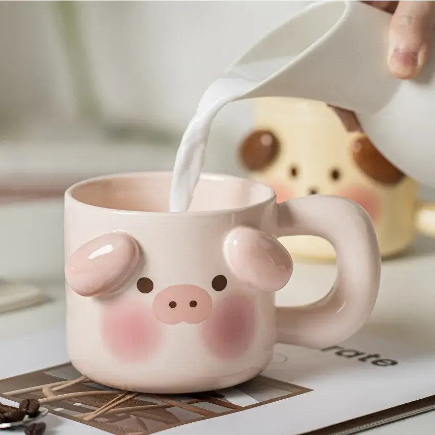 Cream Animal Ceramic Mug